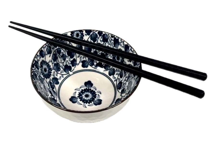 Set 2 scodelle in ceramica - Diametro 11cm - Disegno Foglie - immagine 3